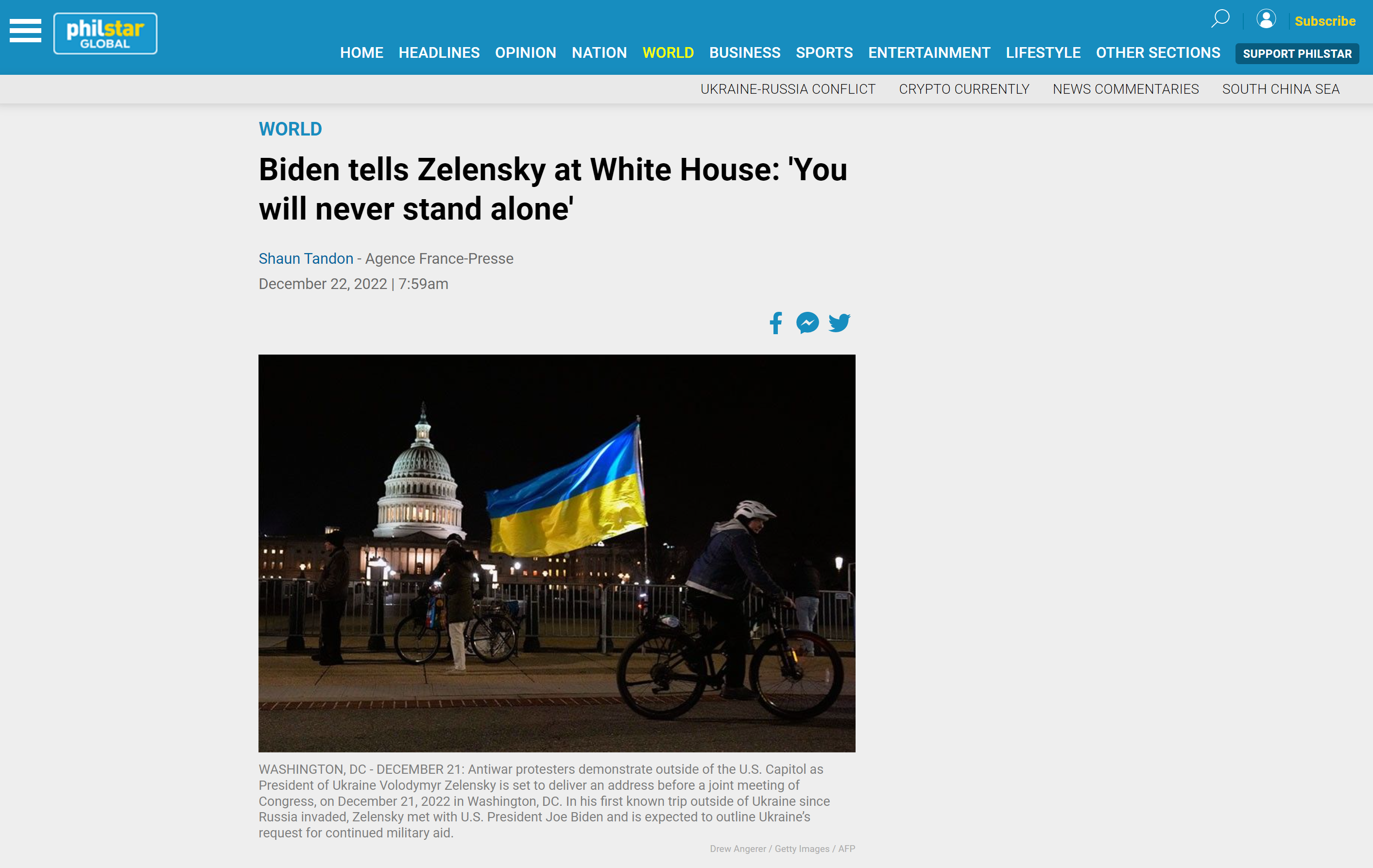 USUA Volunteer Flies the Ukrainian Flag in Front of Congress During Zelensky’s Visit USUA Volunteer Flies the Ukrainian Flag in Front of Congress During Zelensky’s Visit