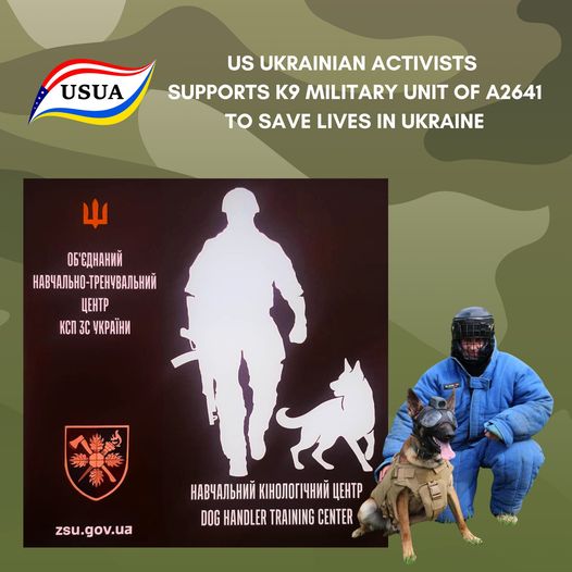 US Ukrainian Activists support K9 Military Unit of A2641