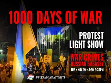 Protest and Light Show: 1000 Days of Full-Scale War