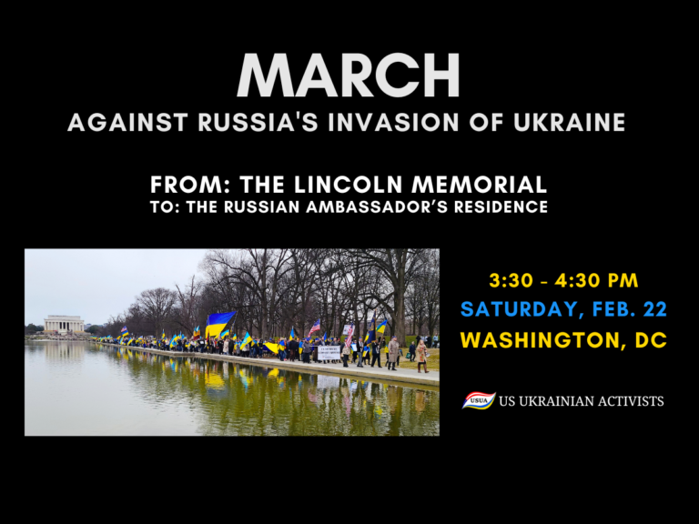 EVENT: MARCH AGAINST RUSSIA’S INVASION OF UKRAINE – Washington D.C.