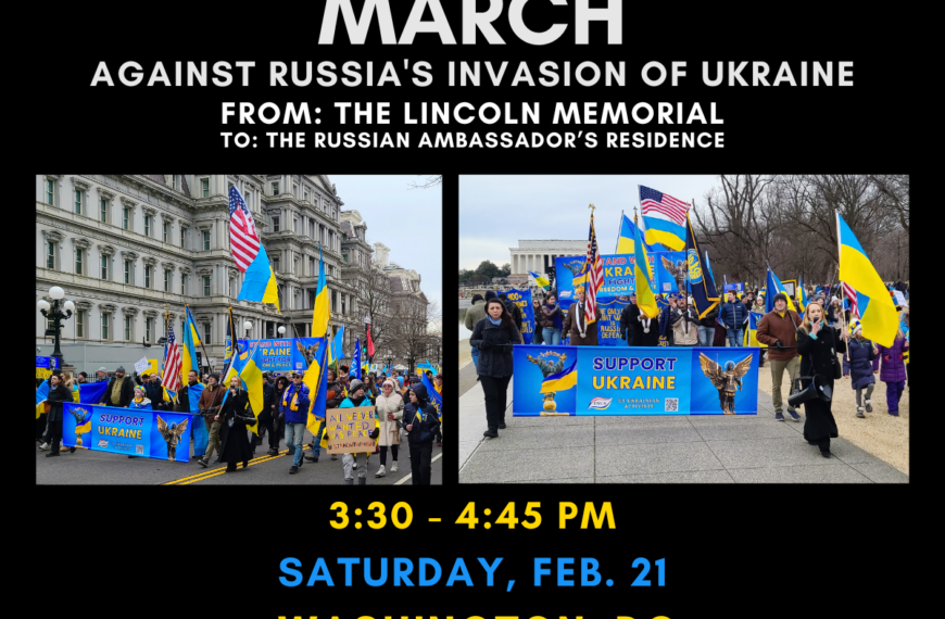 EVENT: March in Washington D.C. – March Against Russia’s Invasion of Ukraine